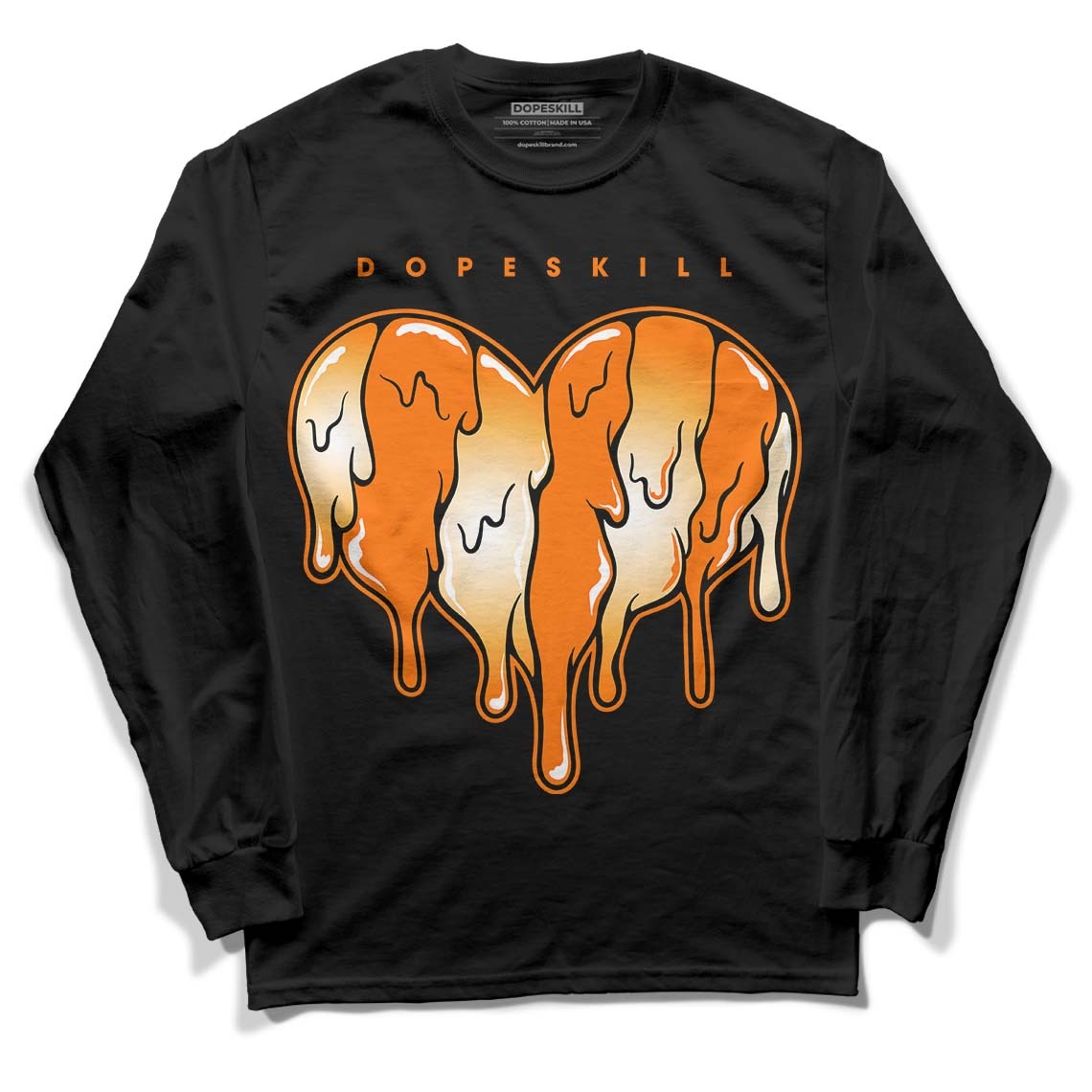 Dunk Low Magma Orange DopeSkill Long Sleeve T-Shirt Slime Drip Heart Graphic