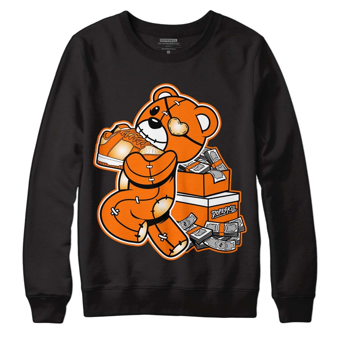 Dunk Low Magma Orange DopeSkill Sweatshirt Bear Steals Sneaker Graphic