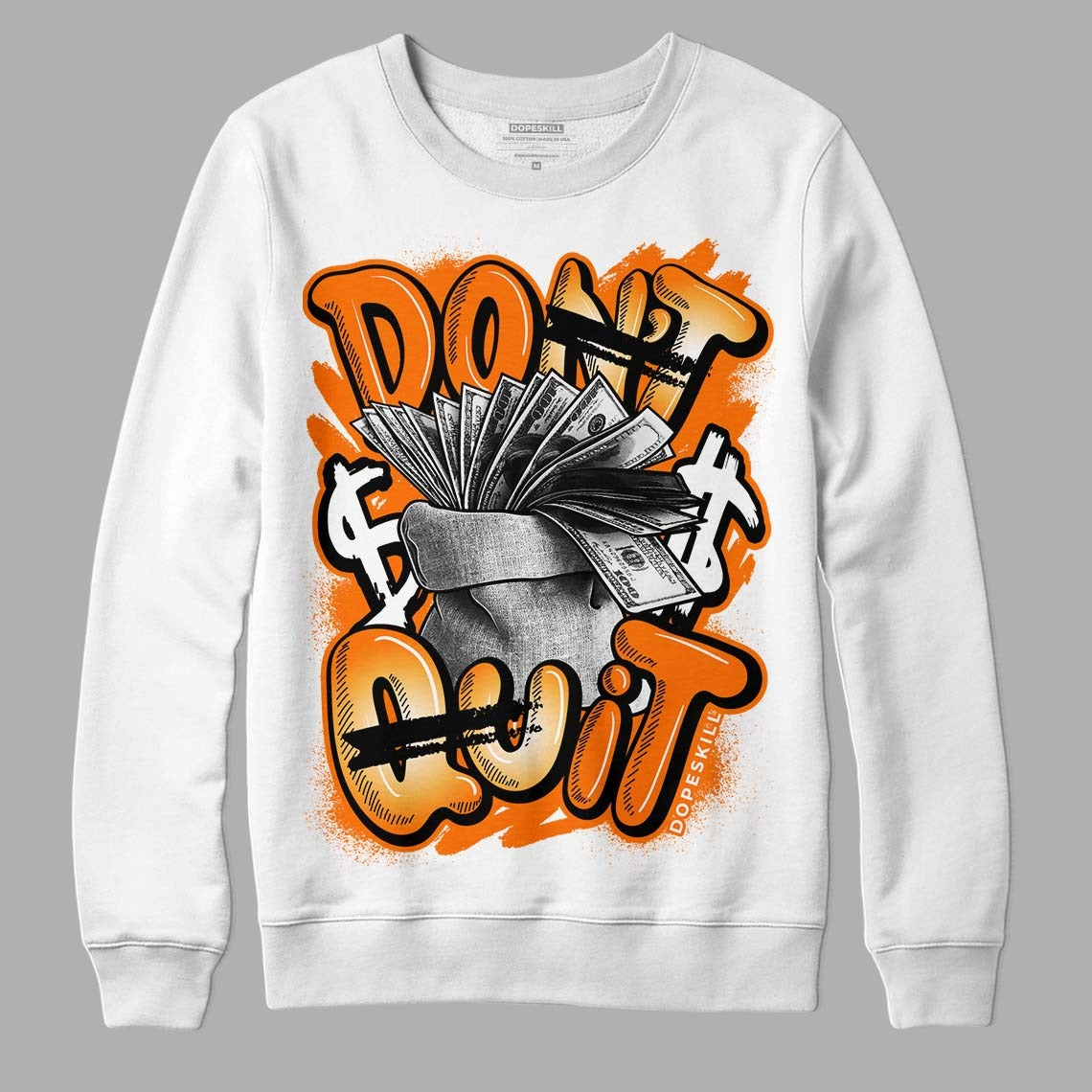 Dunk Low Magma Orange DopeSkill Sweatshirt Don't Quit Graphic
