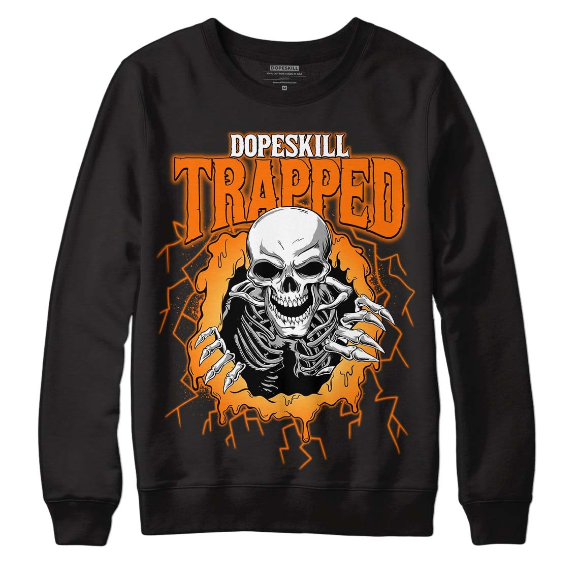 Dunk Low Magma Orange DopeSkill Sweatshirt Trapped Halloween Graphic