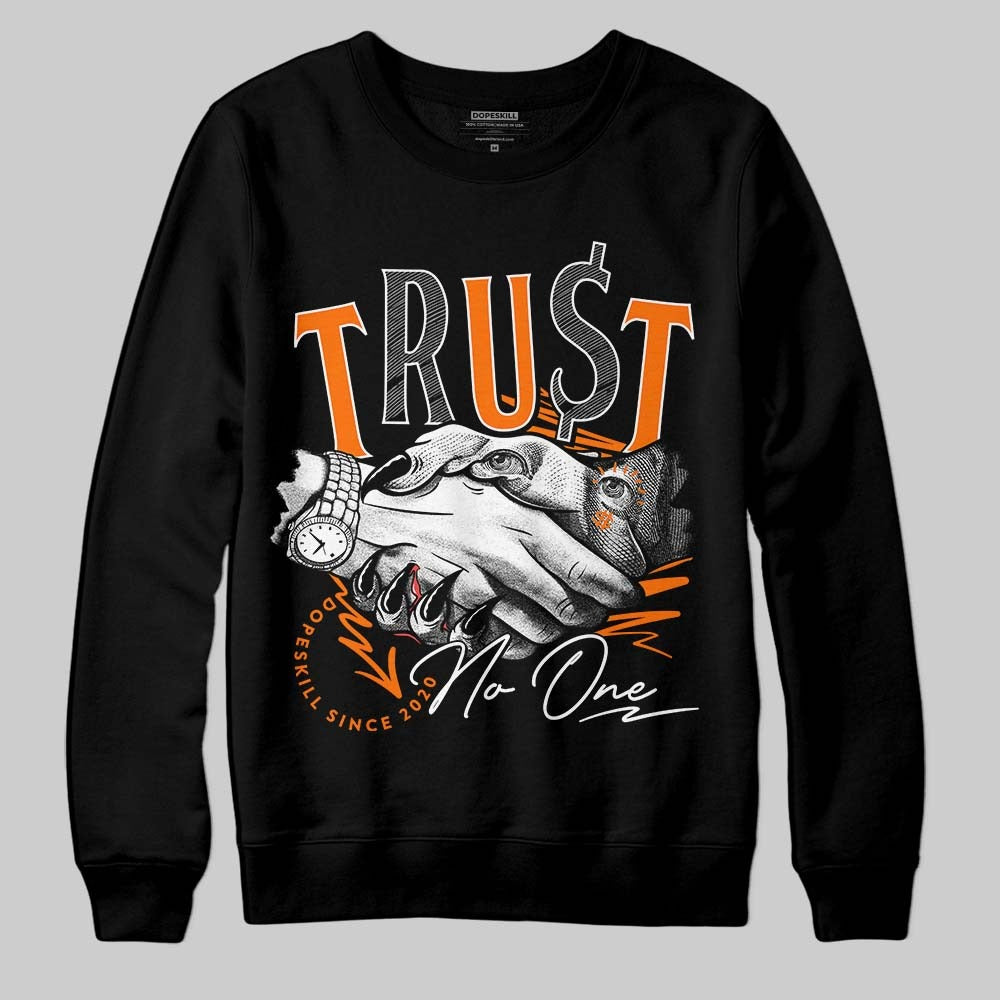 Dunk Low Magma Orange DopeSkill Sweatshirt Trust No One Graphic