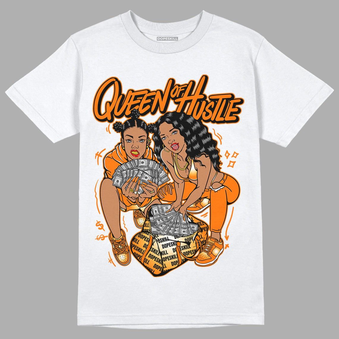 Dunk Low Magma Orange DopeSkill T-Shirt Queen Of Hustle Graphic