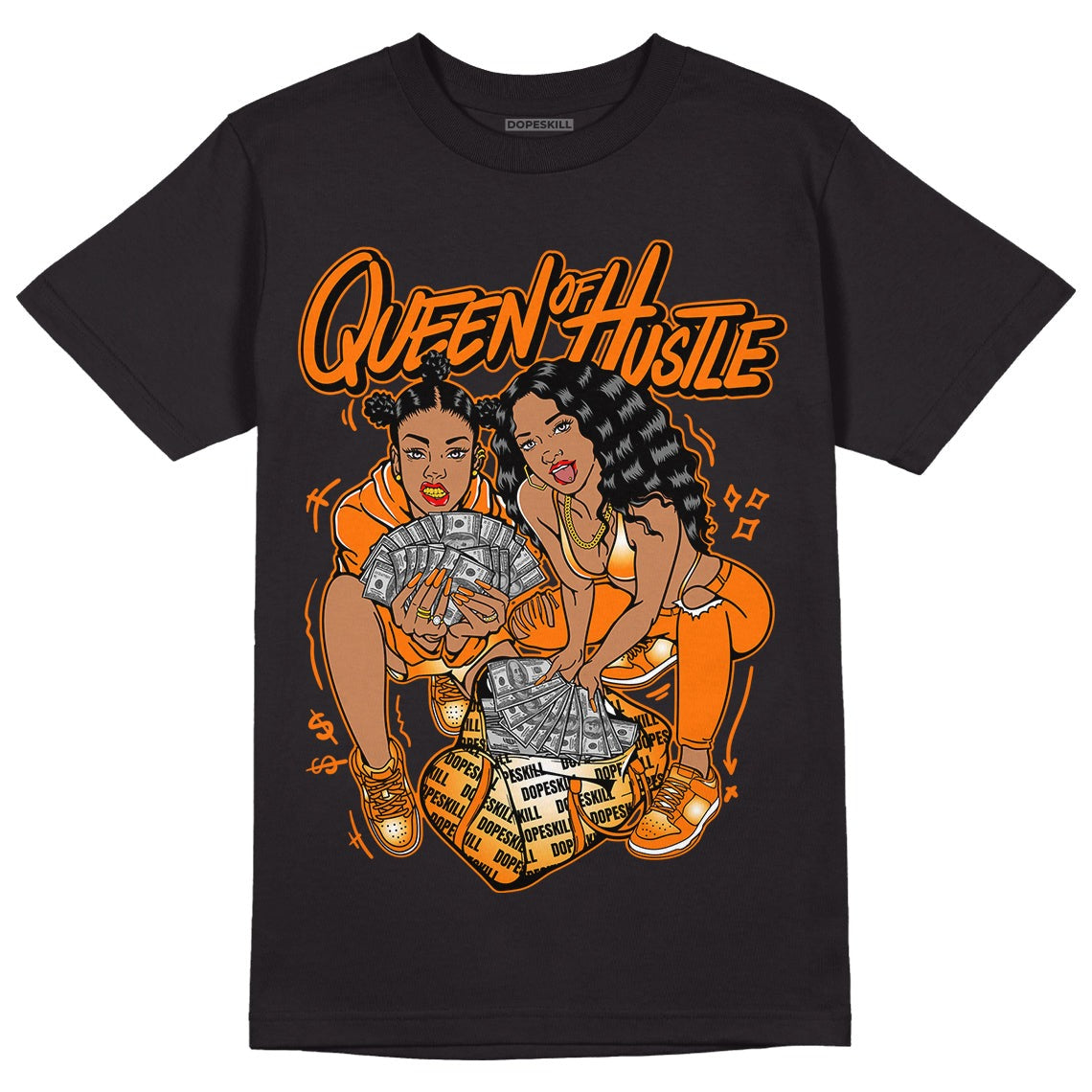 Dunk Low Magma Orange DopeSkill T-Shirt Queen Of Hustle Graphic