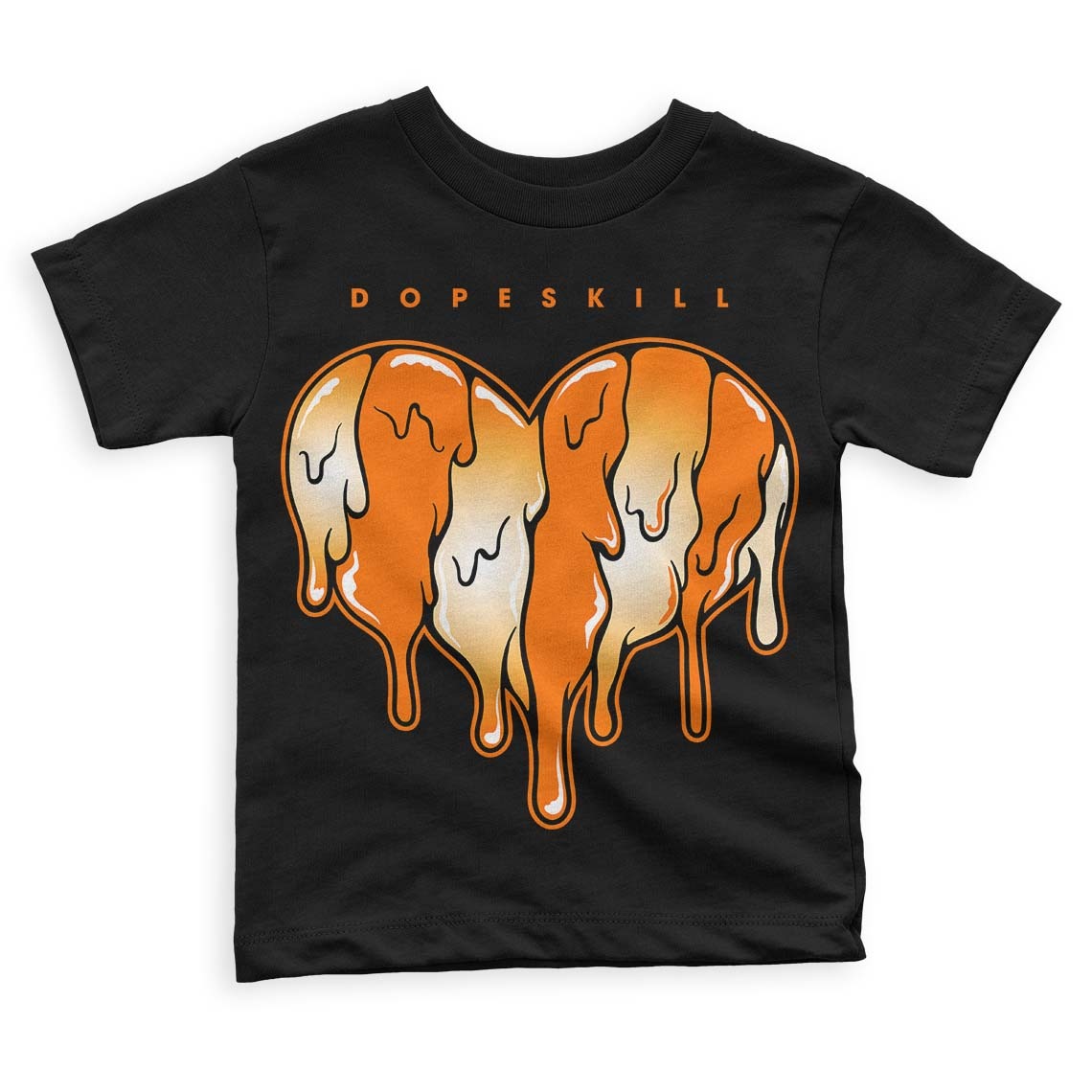 Dunk Low Magma Orange DopeSkill Toddler Kids T-shirt Slime Drip Heart Graphic
