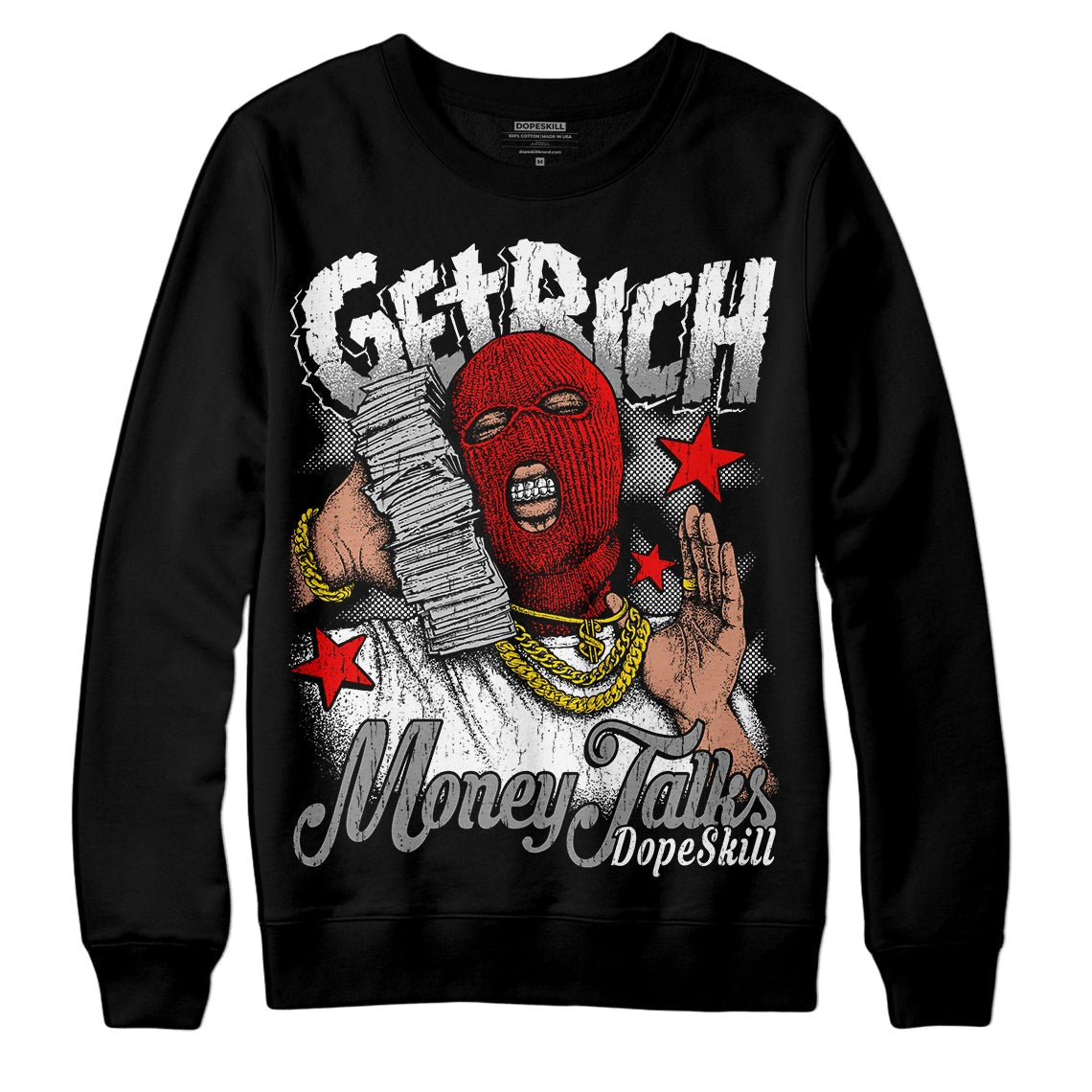 Dunk Low Panda White Black DopeSkill Sweatshirt Get Rich Graphic