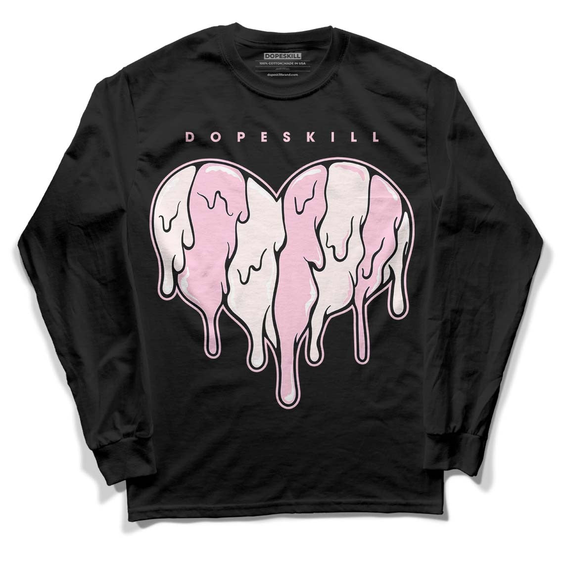 Dunk Low Pink Foam DopeSkill Long Sleeve T-Shirt Slime Drip Heart Graphic