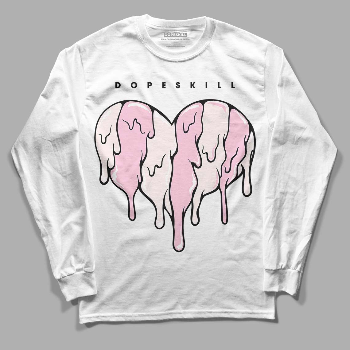 Dunk Low Pink Foam DopeSkill Long Sleeve T-Shirt Slime Drip Heart Graphic