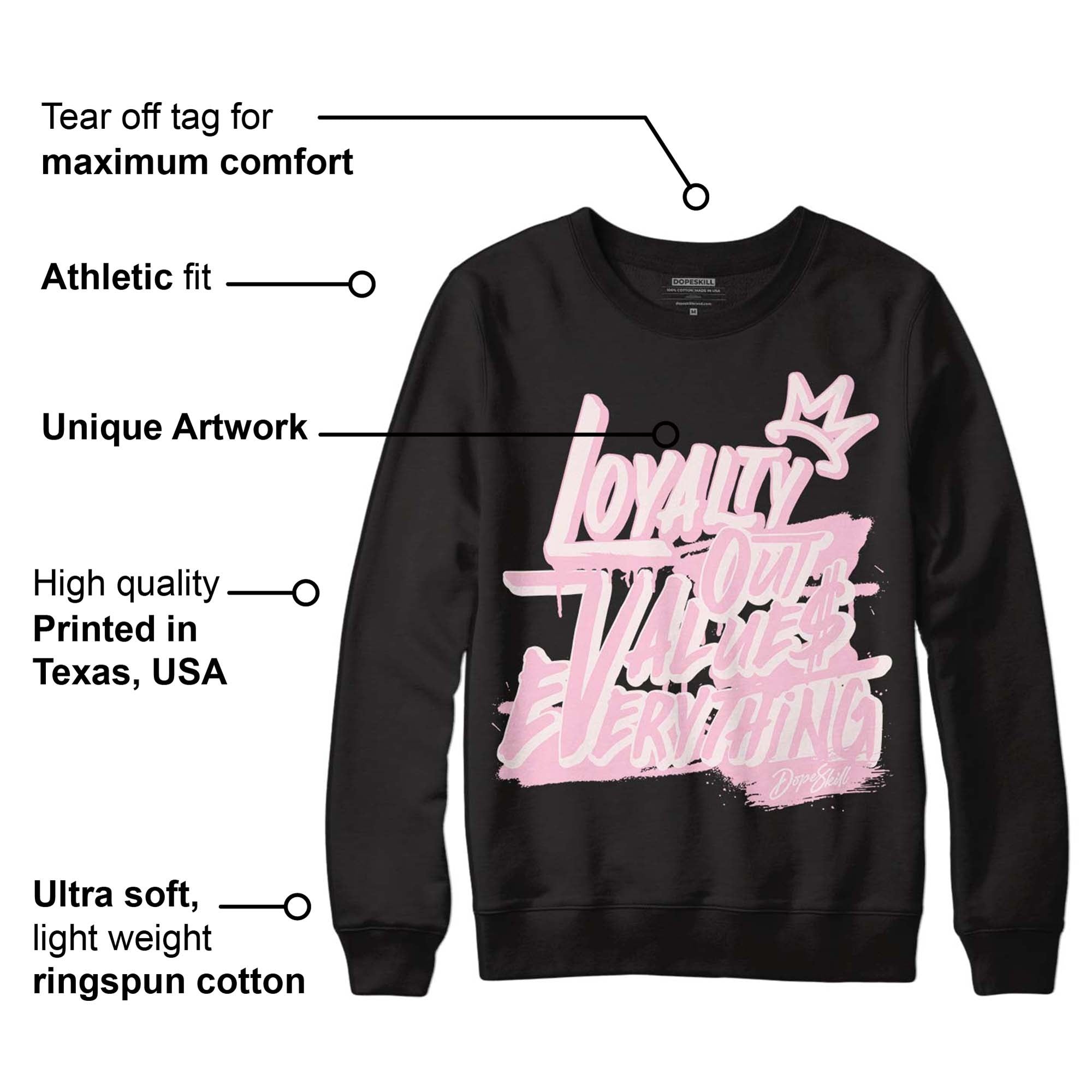 Dunk Low Pink Foam DopeSkill Sweatshirt LOVE Graphic