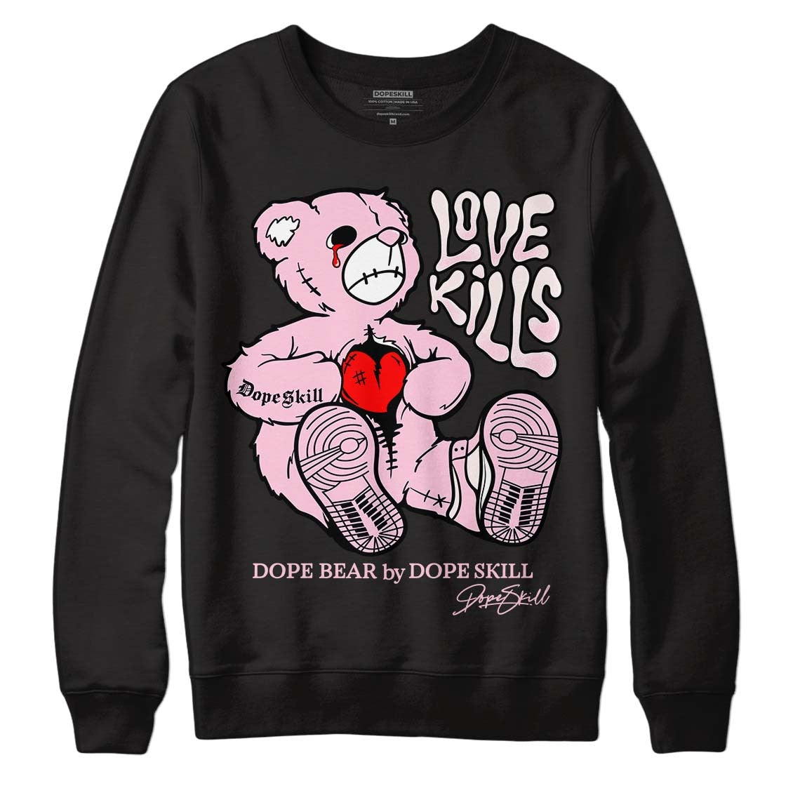 Dunk Low Pink Foam DopeSkill Sweatshirt Love Kills Graphic