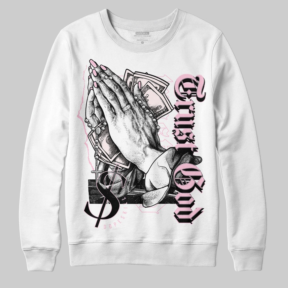 Dunk Low Pink Foam DopeSkill Sweatshirt Trust God Graphic