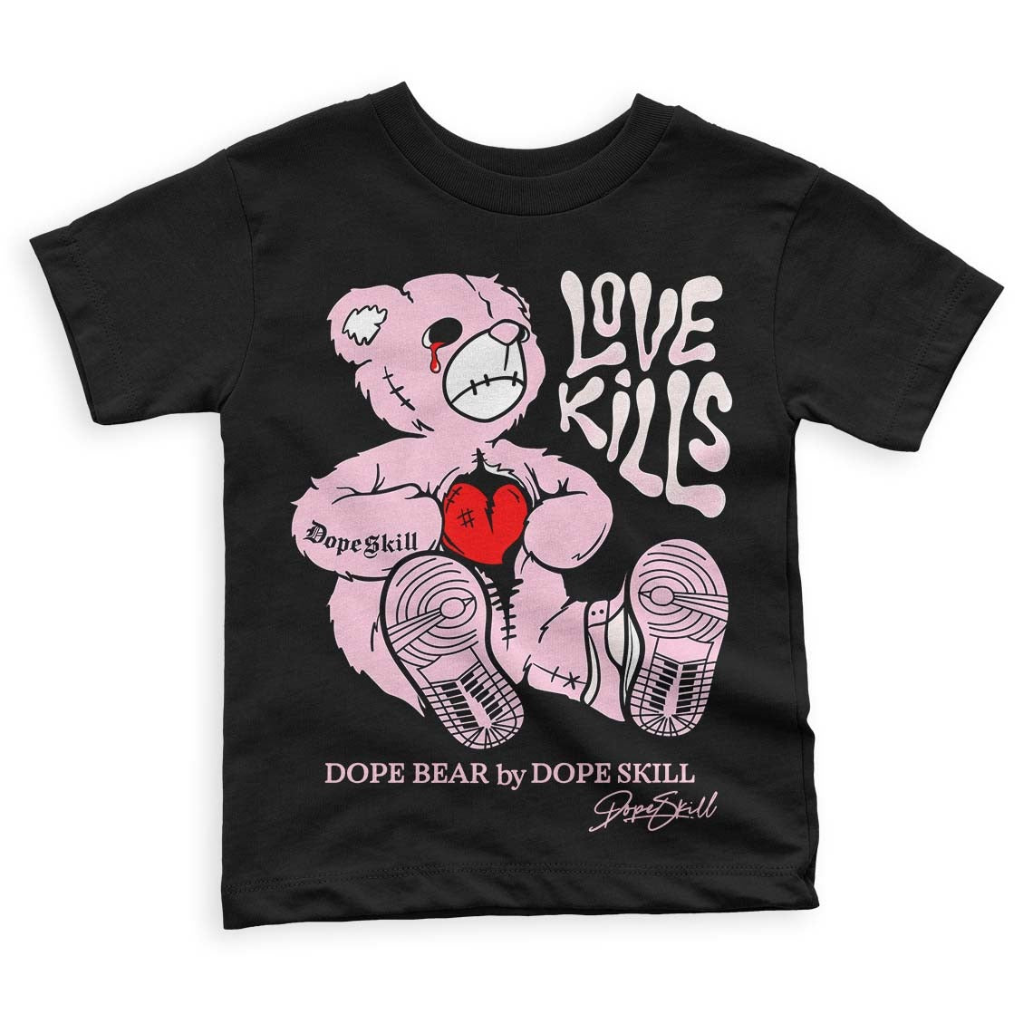 Dunk Low Pink Foam DopeSkill Toddler Kids T-shirt Love Kills Graphic