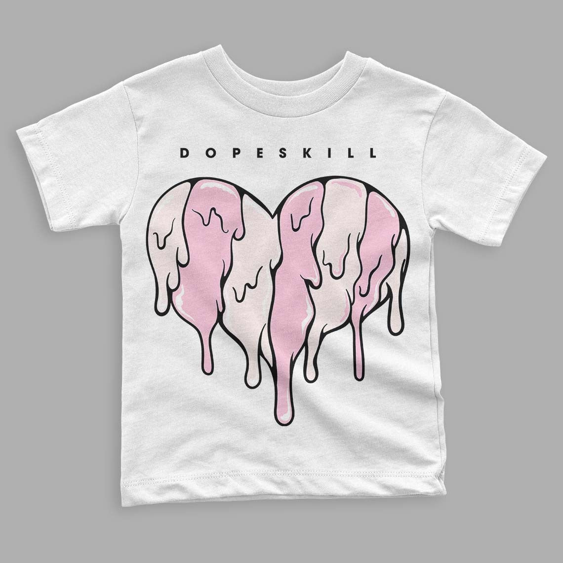 Dunk Low Pink Foam DopeSkill Toddler Kids T-shirt Slime Drip Heart Graphic