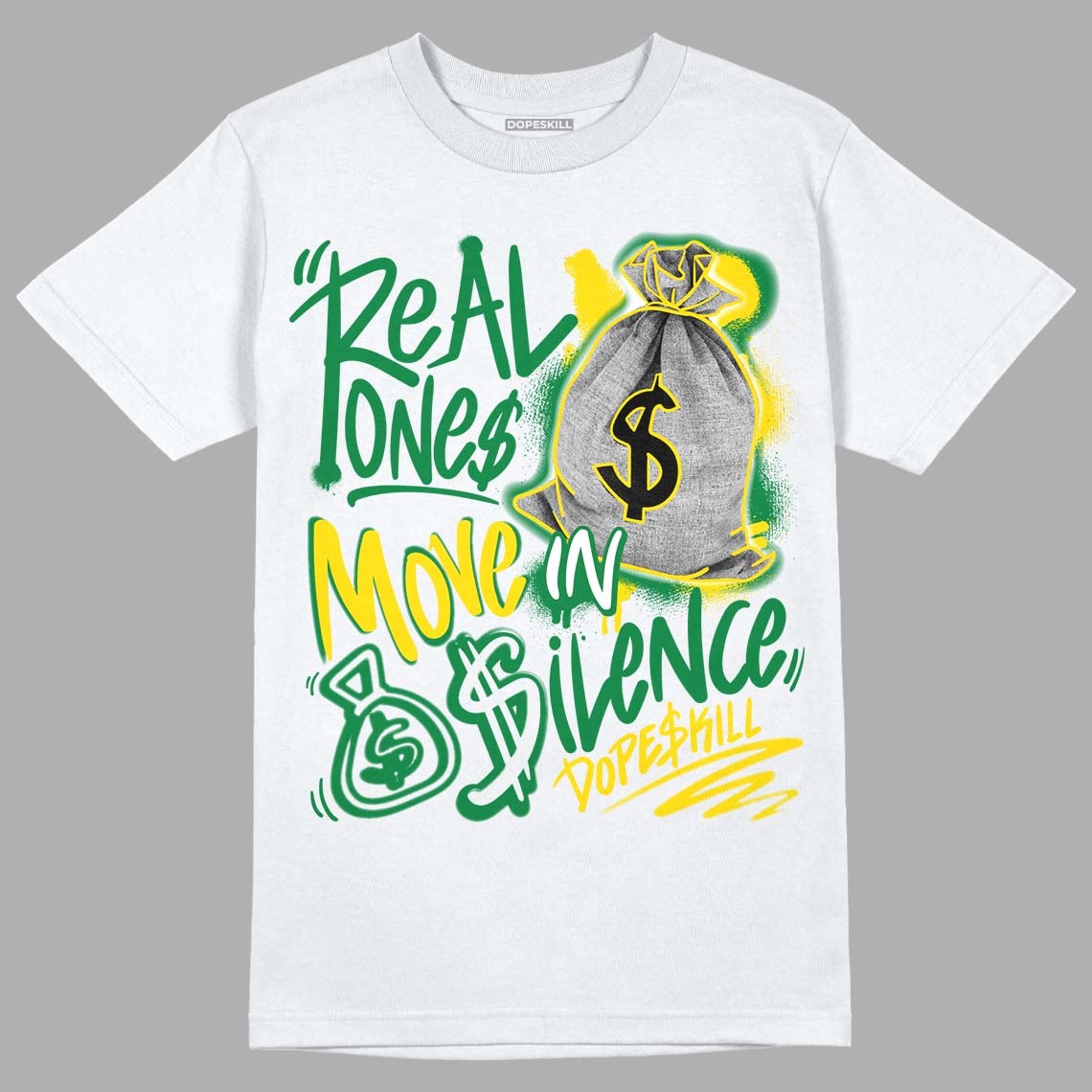 Dunk Low Reverse Brazil DopeSkill T-Shirt Real Ones Move In Silence Graphic