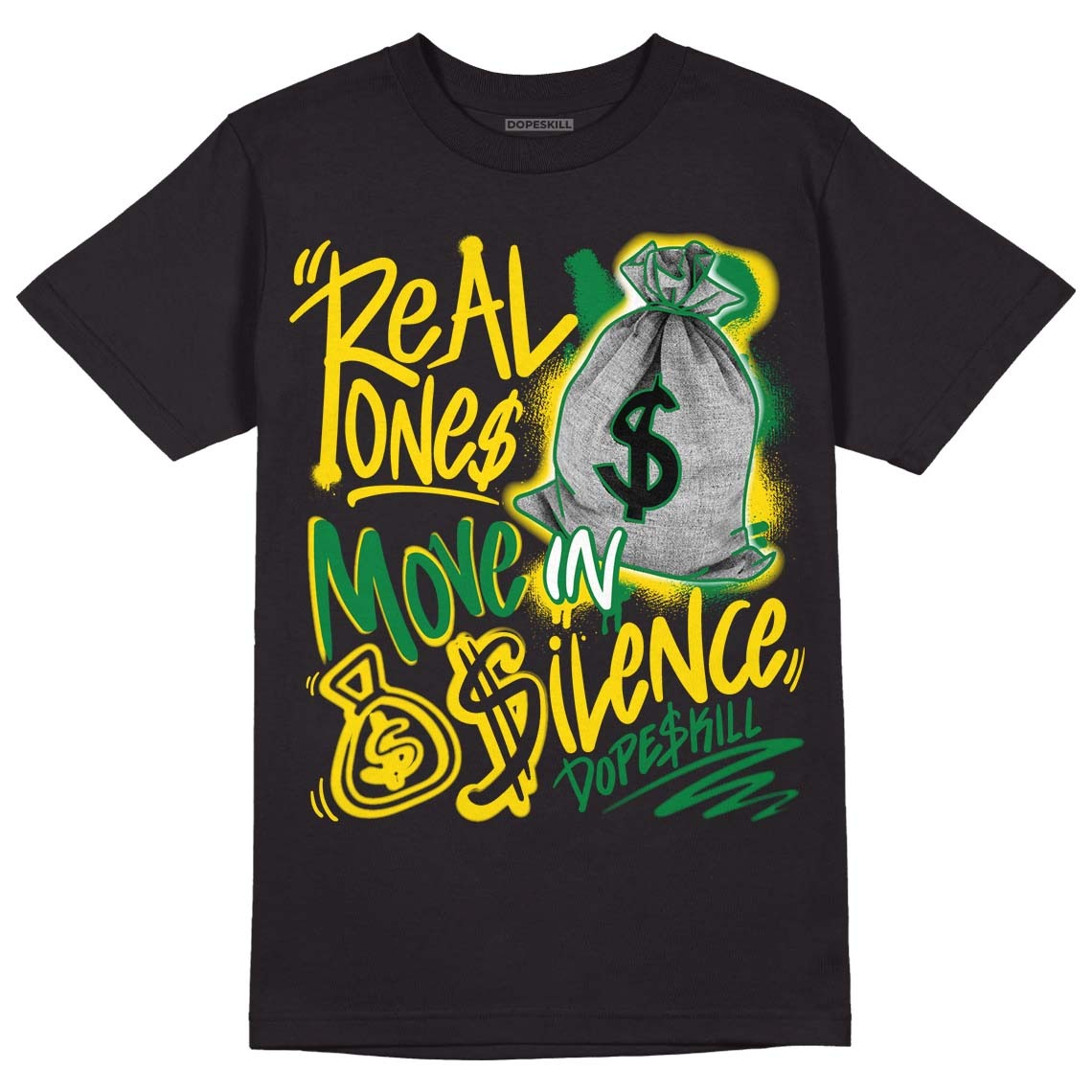 Dunk Low Reverse Brazil DopeSkill T-Shirt Real Ones Move In Silence Graphic