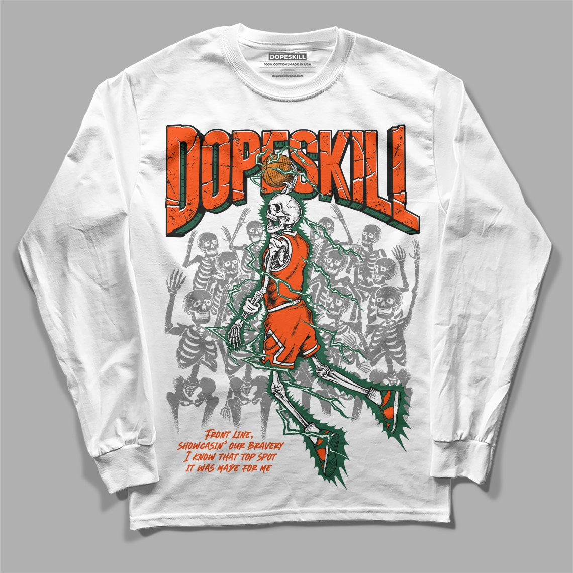 Dunk Low Team Dark Green Orange DopeSkill Long Sleeve T-Shirt Thunder Dunk Graphic