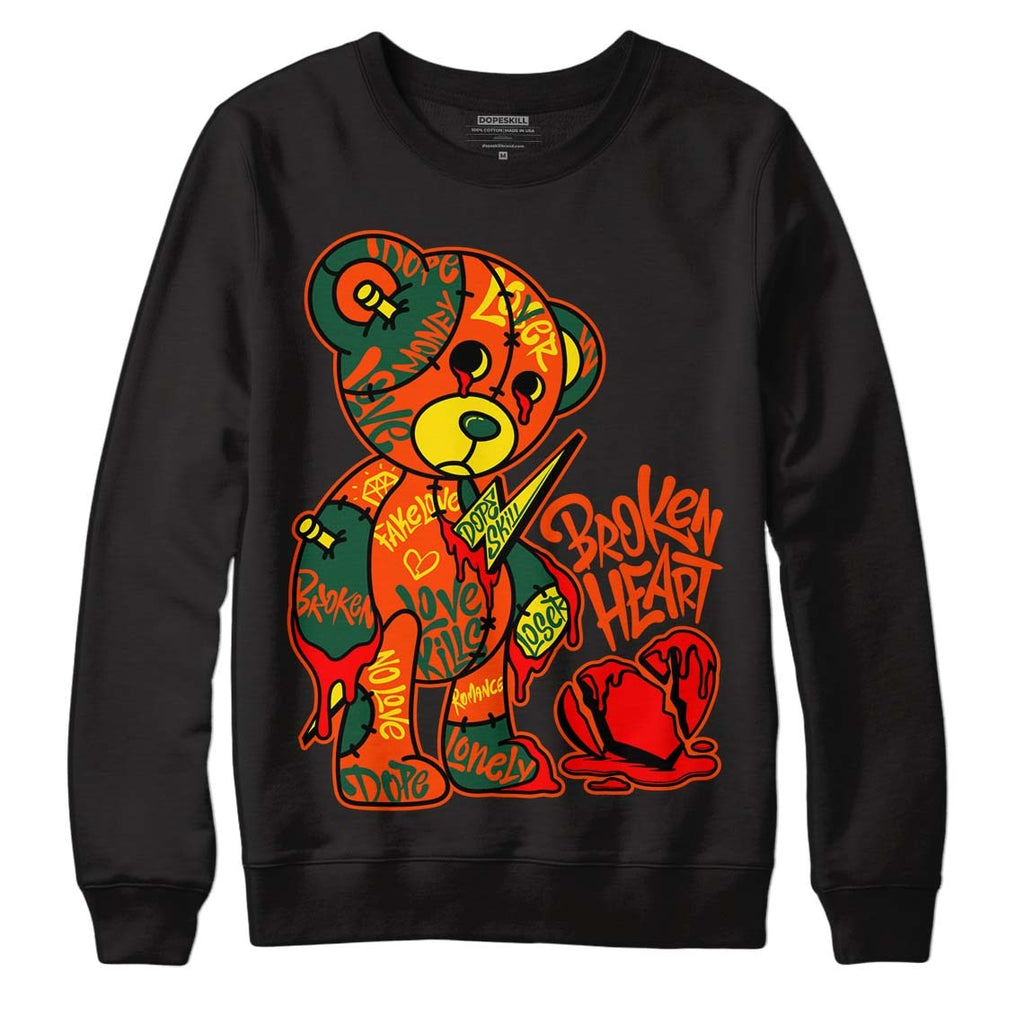 Dunk Low Team Dark Green Orange DopeSkill Sweatshirt Broken Heart Graphic