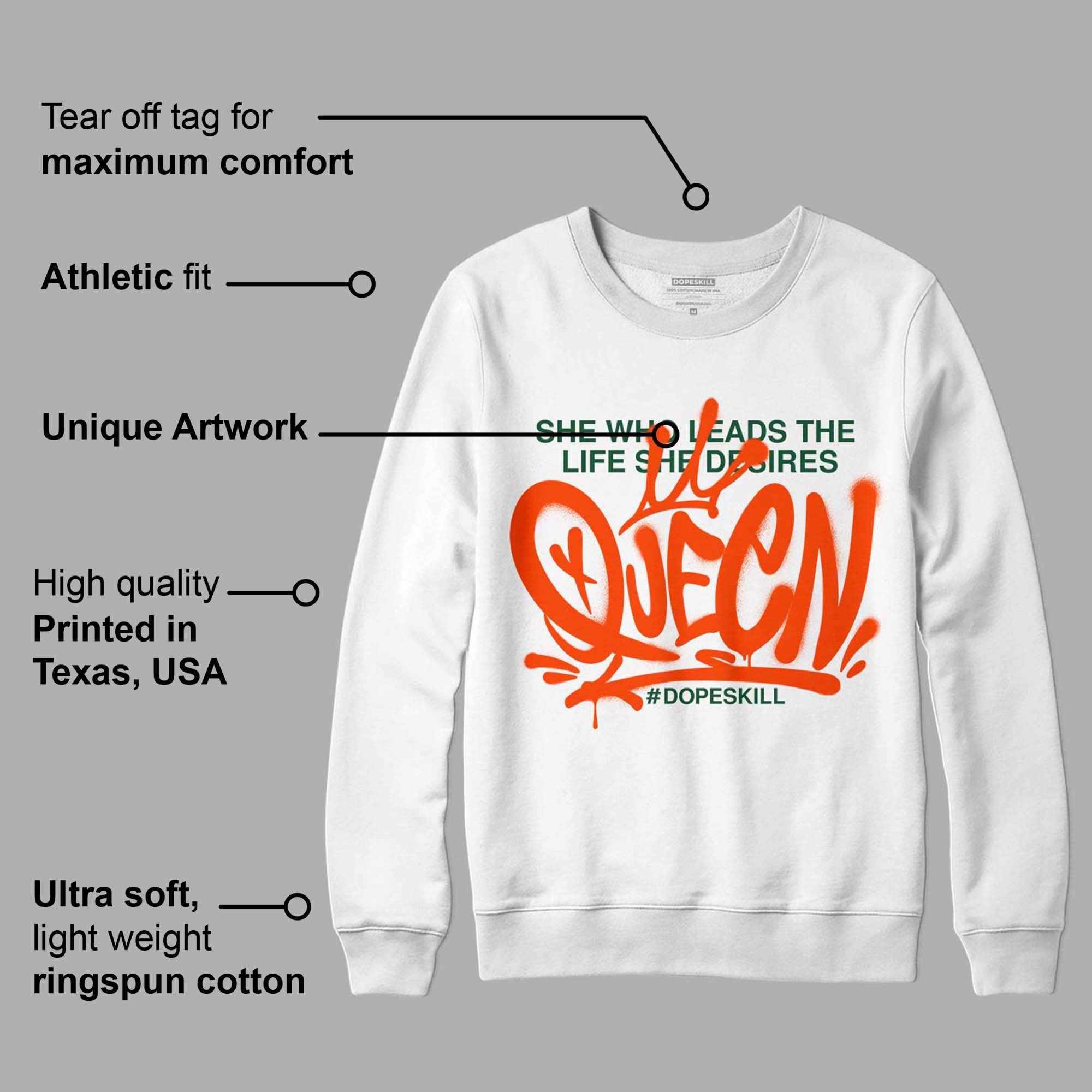 Dunk Low Team Dark Green Orange DopeSkill Sweatshirt Queen Graphic