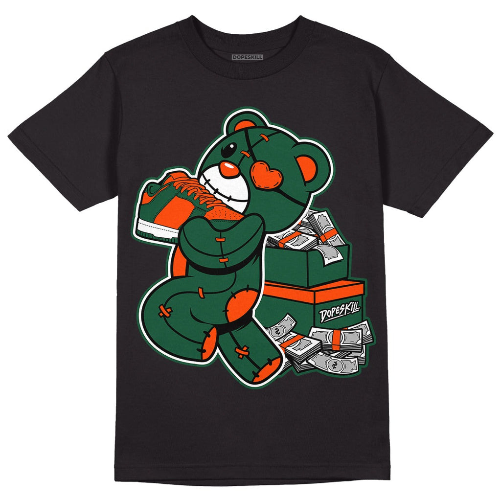 Dunk Low Team Dark Green Orange DopeSkill T-Shirt Bear Steals Sneaker Graphic