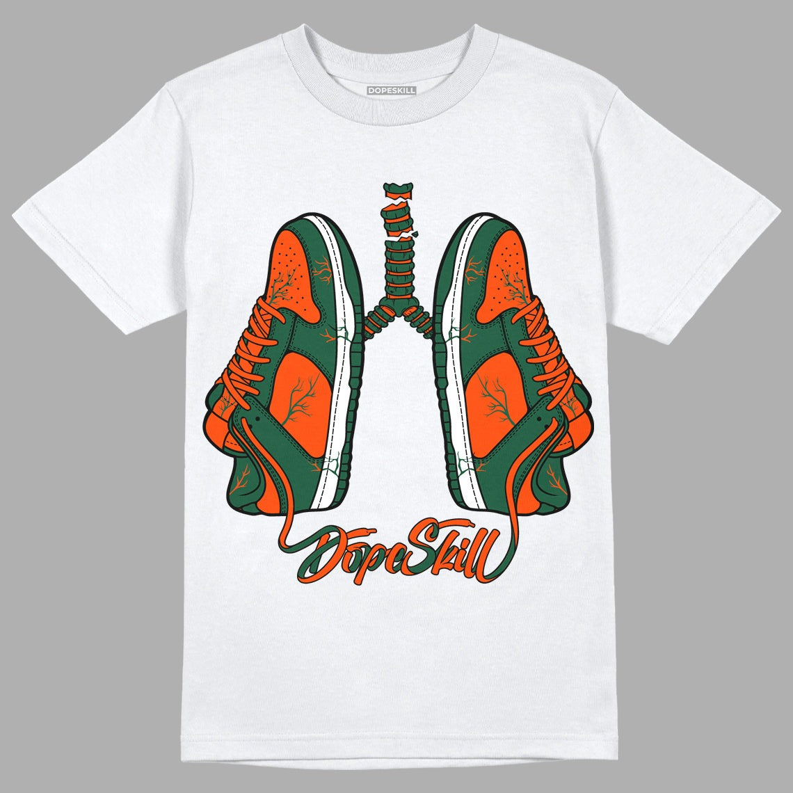 Dunk Low Team Dark Green Orange DopeSkill T-Shirt Breathe Graphic