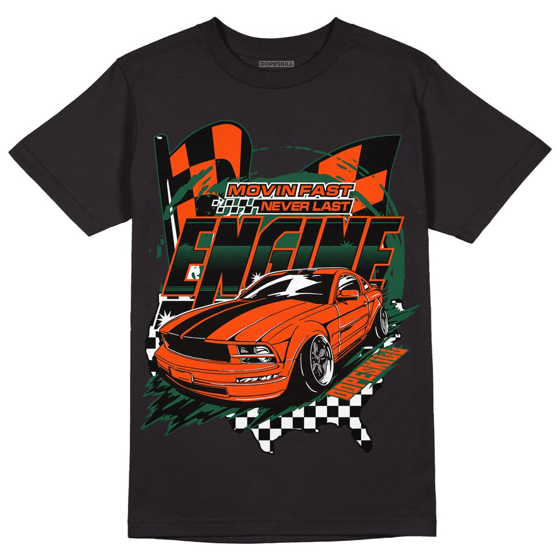 Dunk Low Team Dark Green Orange DopeSkill T-Shirt ENGINE Tshirt Graphic