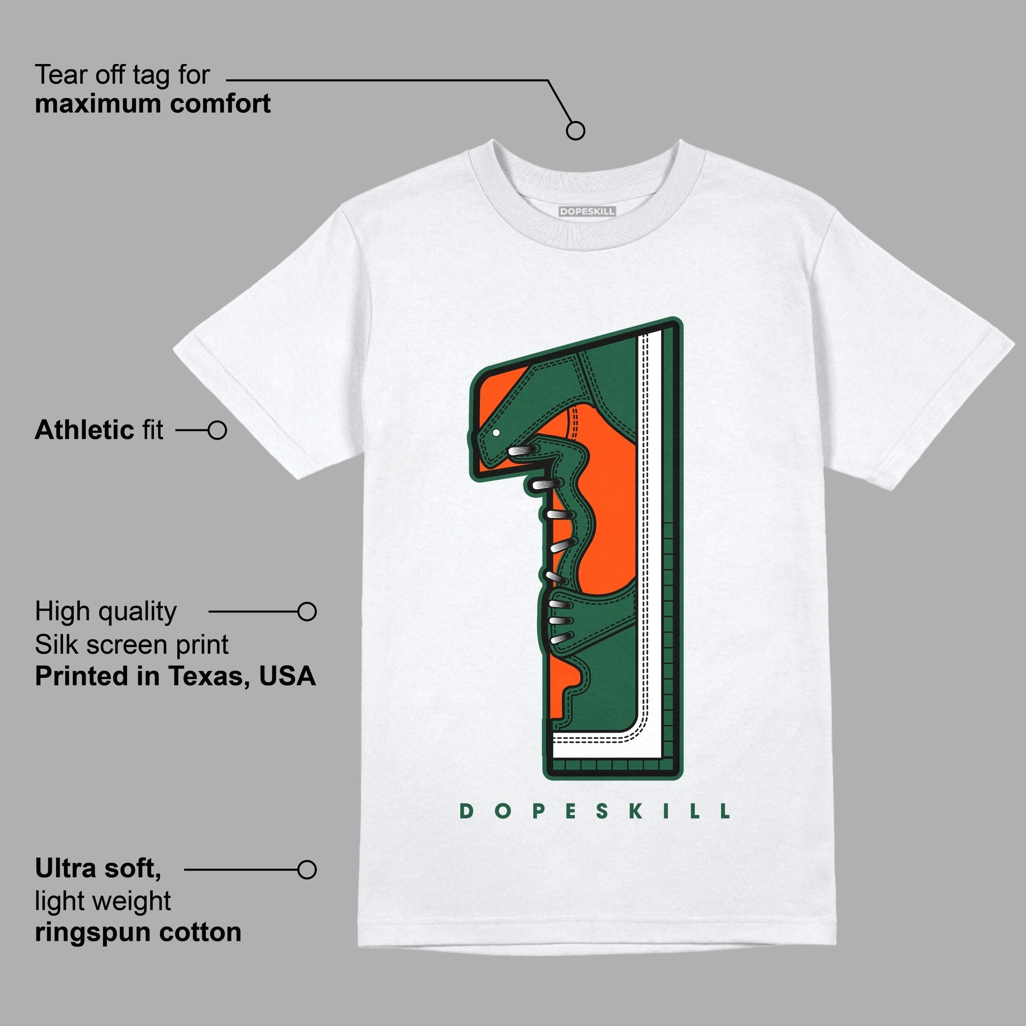Dunk Low Team Dark Green Orange DopeSkill T-Shirt No.1 Graphic