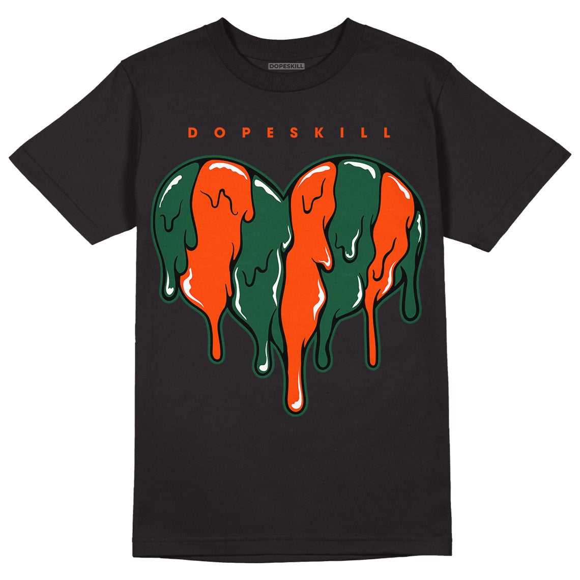 Dunk Low Team Dark Green Orange DopeSkill T-Shirt Slime Drip Heart Graphic