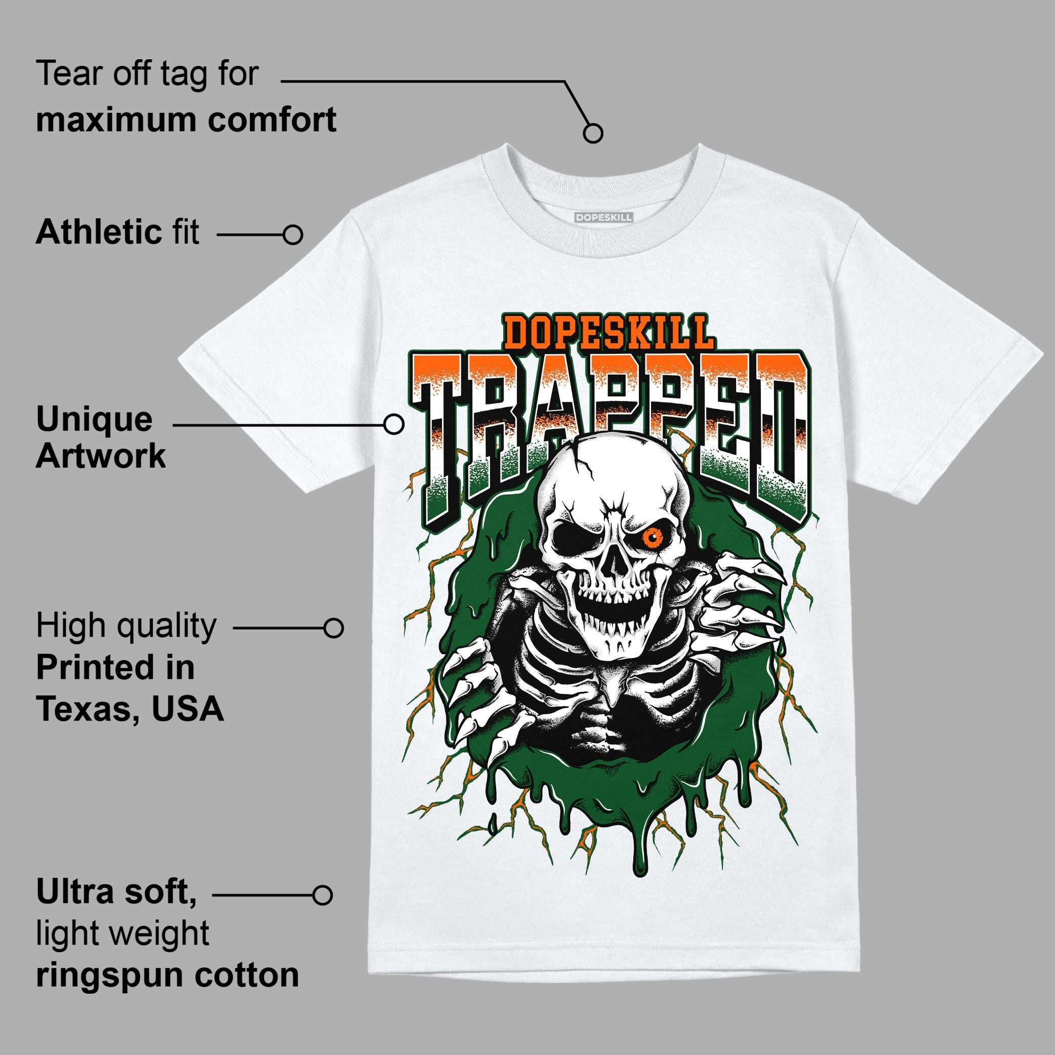 Dunk Low Team Dark Green Orange DopeSkill T-Shirt Trapped Halloween Graphic