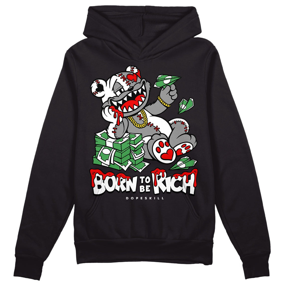 Dunk Panda White Black DopeSkill Hoodie Sweatshirt Born To Be Rich Graphic