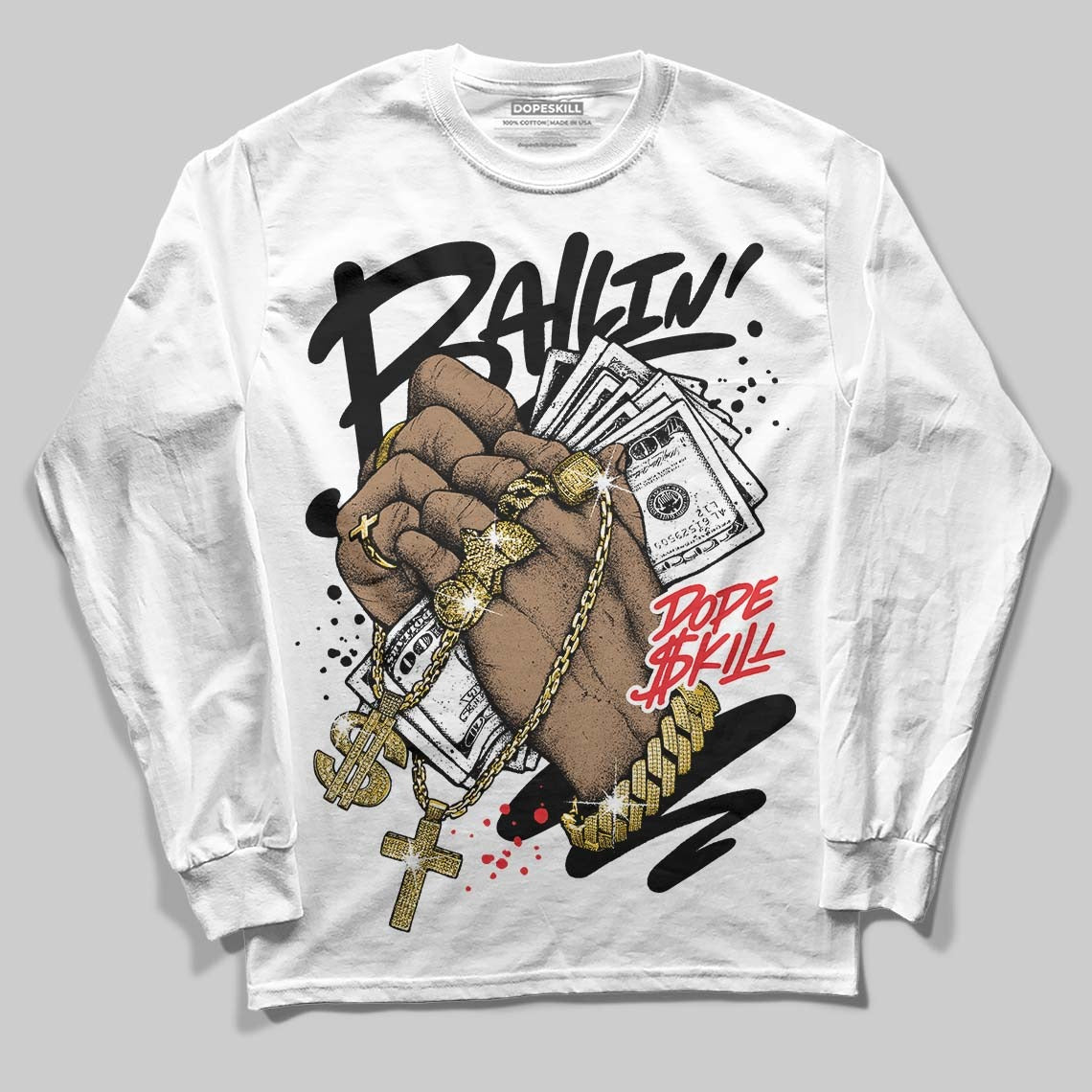 Dunk Panda White Black DopeSkill Long Sleeve T-Shirt Always Ballin' Graphic