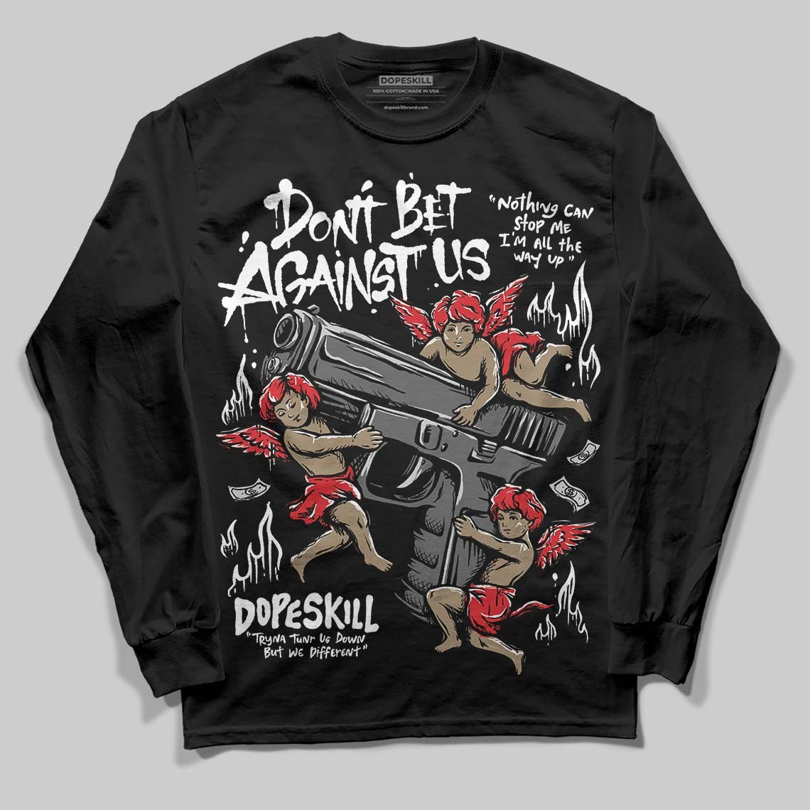 Dunk Panda White Black DopeSkill Long Sleeve T-Shirt Don't Bet Against Us Graphic