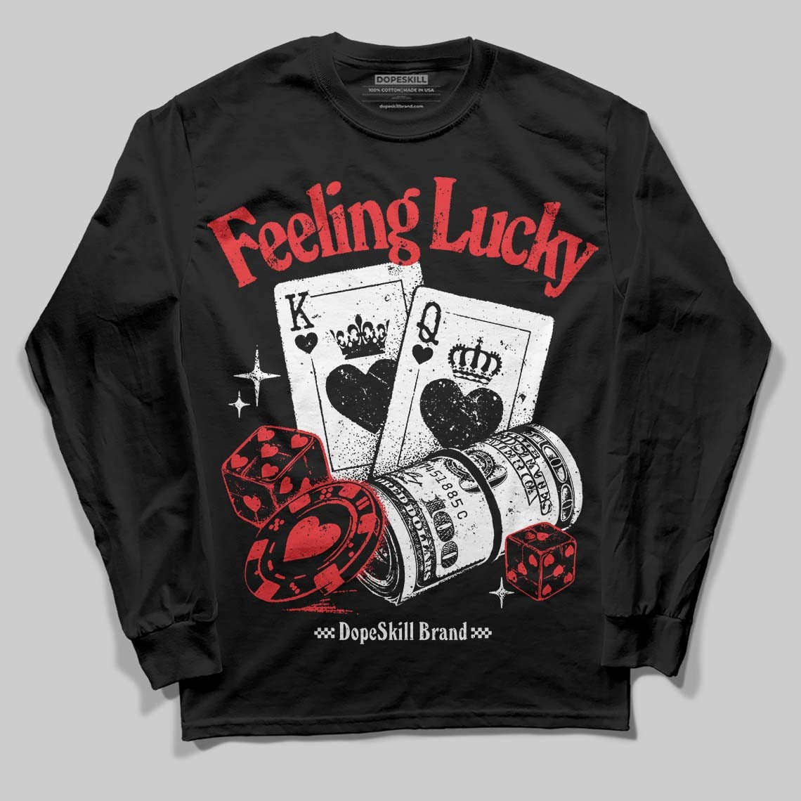 Dunk Panda White Black DopeSkill Long Sleeve T-Shirt Feeling Lucky Graphic