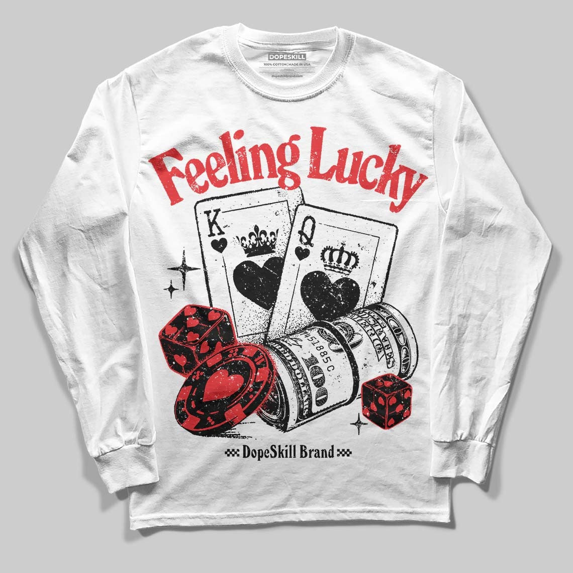 Dunk Panda White Black DopeSkill Long Sleeve T-Shirt Feeling Lucky Graphic