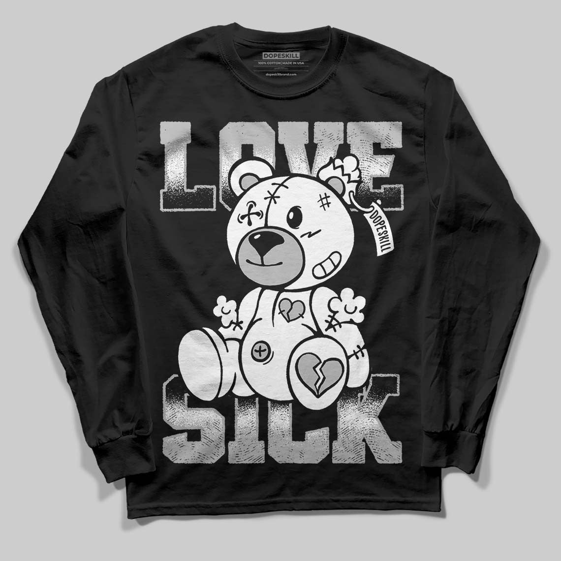 Dunk Panda White Black DopeSkill Long Sleeve T-Shirt Love Sick Graphic