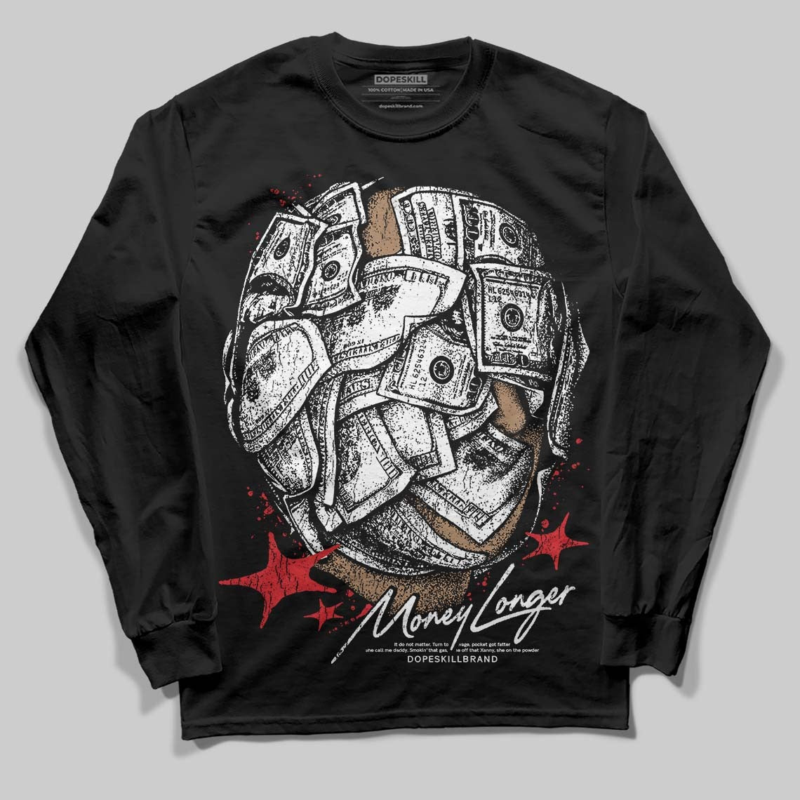 Dunk Panda White Black DopeSkill Long Sleeve T-Shirt Money Longer Graphic
