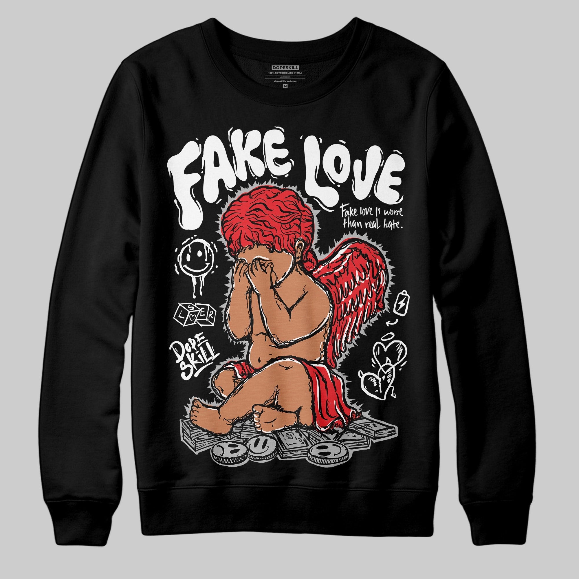 Dunk Panda White Black DopeSkill Sweatshirt False Love Graphic