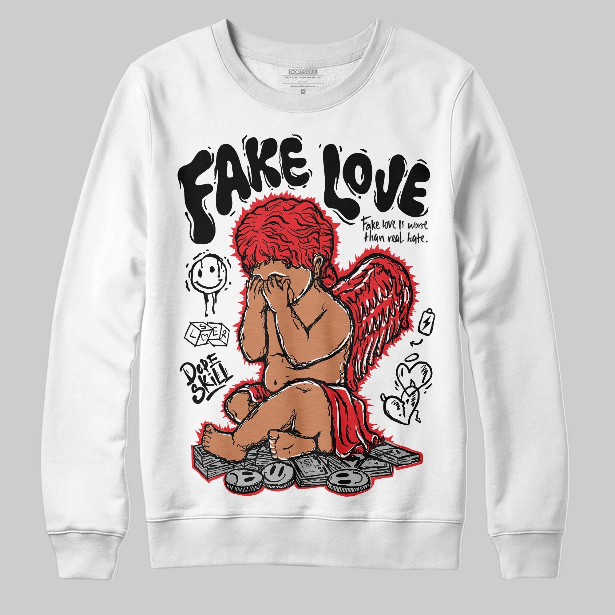 Dunk Panda White Black DopeSkill Sweatshirt False Love Graphic