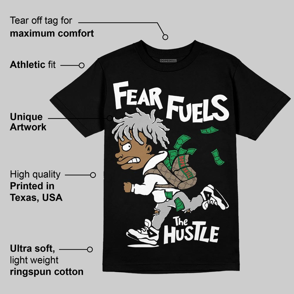 Dunk Panda White Black DopeSkill T-Shirt Fear Fuels The Hustle Graphic