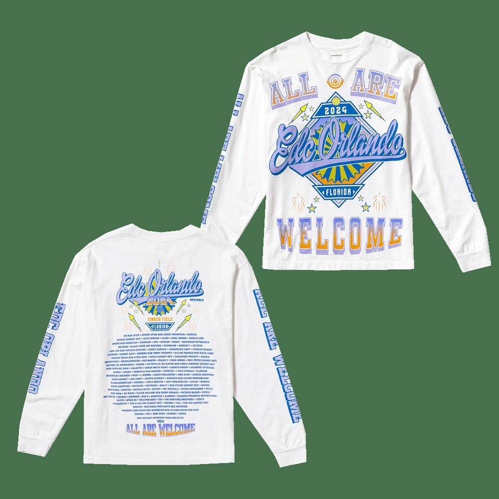 EDC Merch EDC Orlando Fireworks Lineup Long Sleeve T-Shirt Music Gifts For Fans