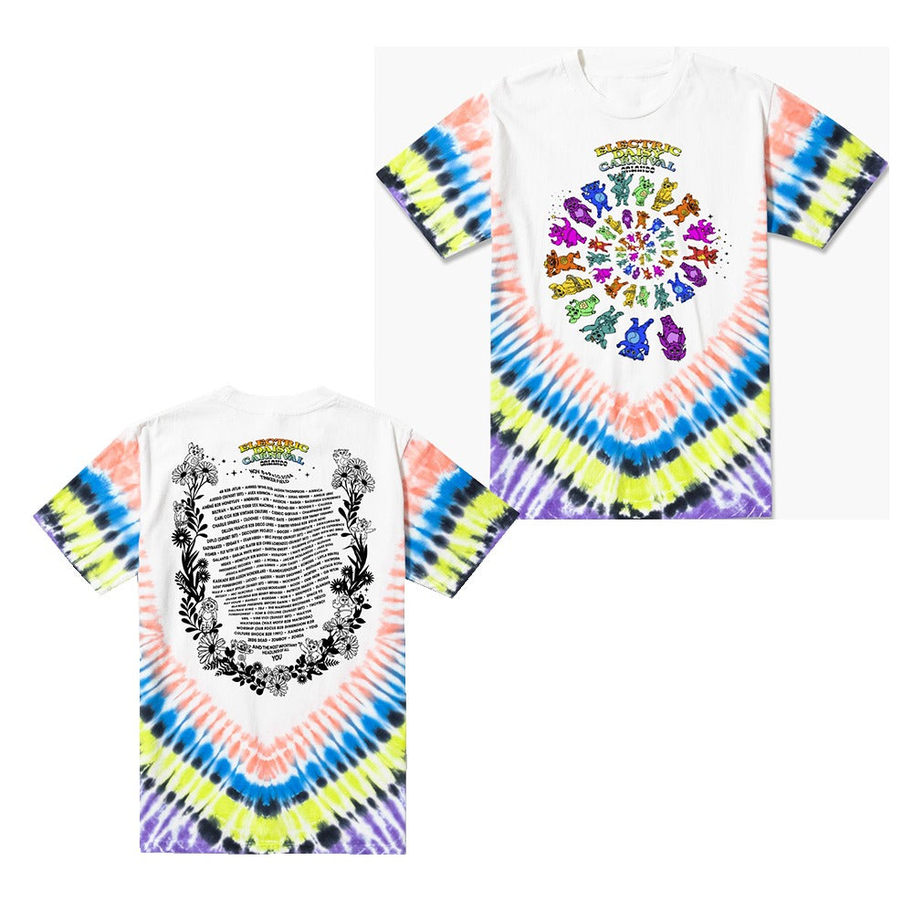EDC Merch EDC Orlando Rainbow Rascals Tie Dye T-Shirt Music Gifts For Fans Retro Gift for Him