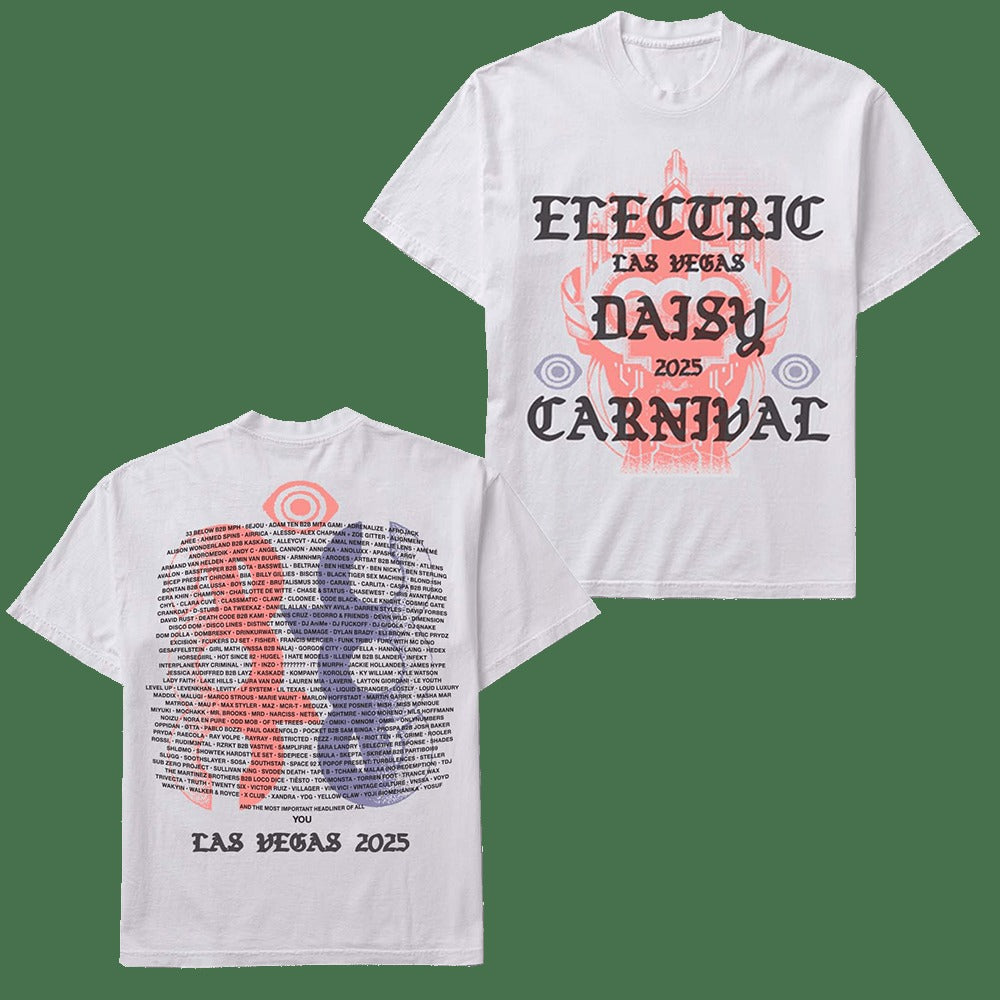 EDC Merch Electric Daisy LV 2025 Lineup T-Shirt Gifts For Music Fans Anniversary Gift for Men