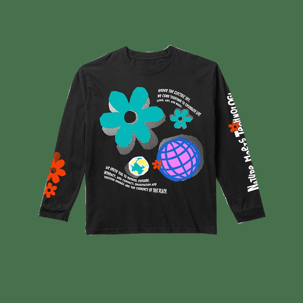 EDC Merchandise EDC Nature Techno Long Sleeve T-Shirt Gifts For Music Fans