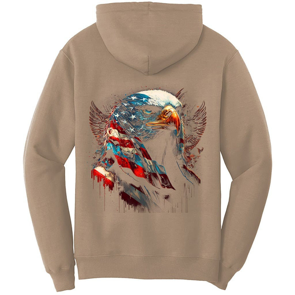 Eagle Face American Flag Patriotic T-Shirt (O)