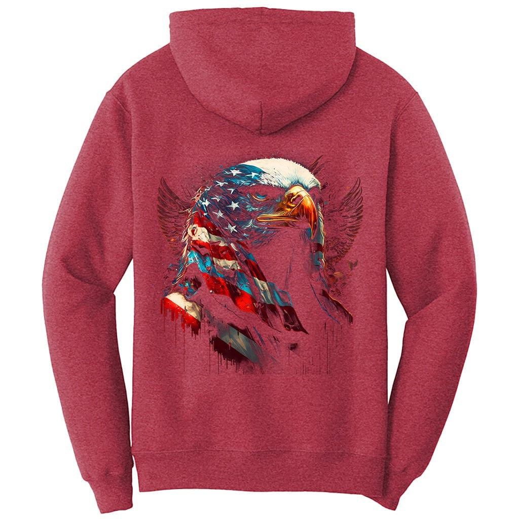 Eagle Face American Flag Patriotic T-Shirt (O)