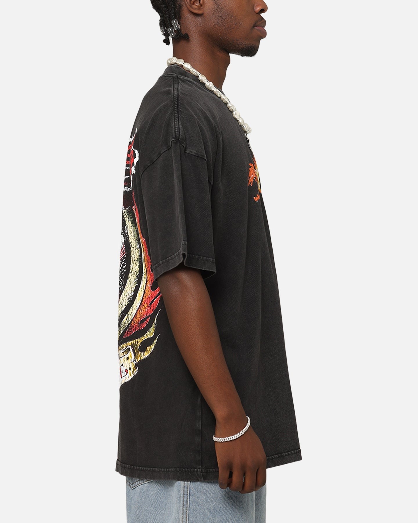 Ed Hardy Horse Power Vintage T-Shirt Black Acidwash