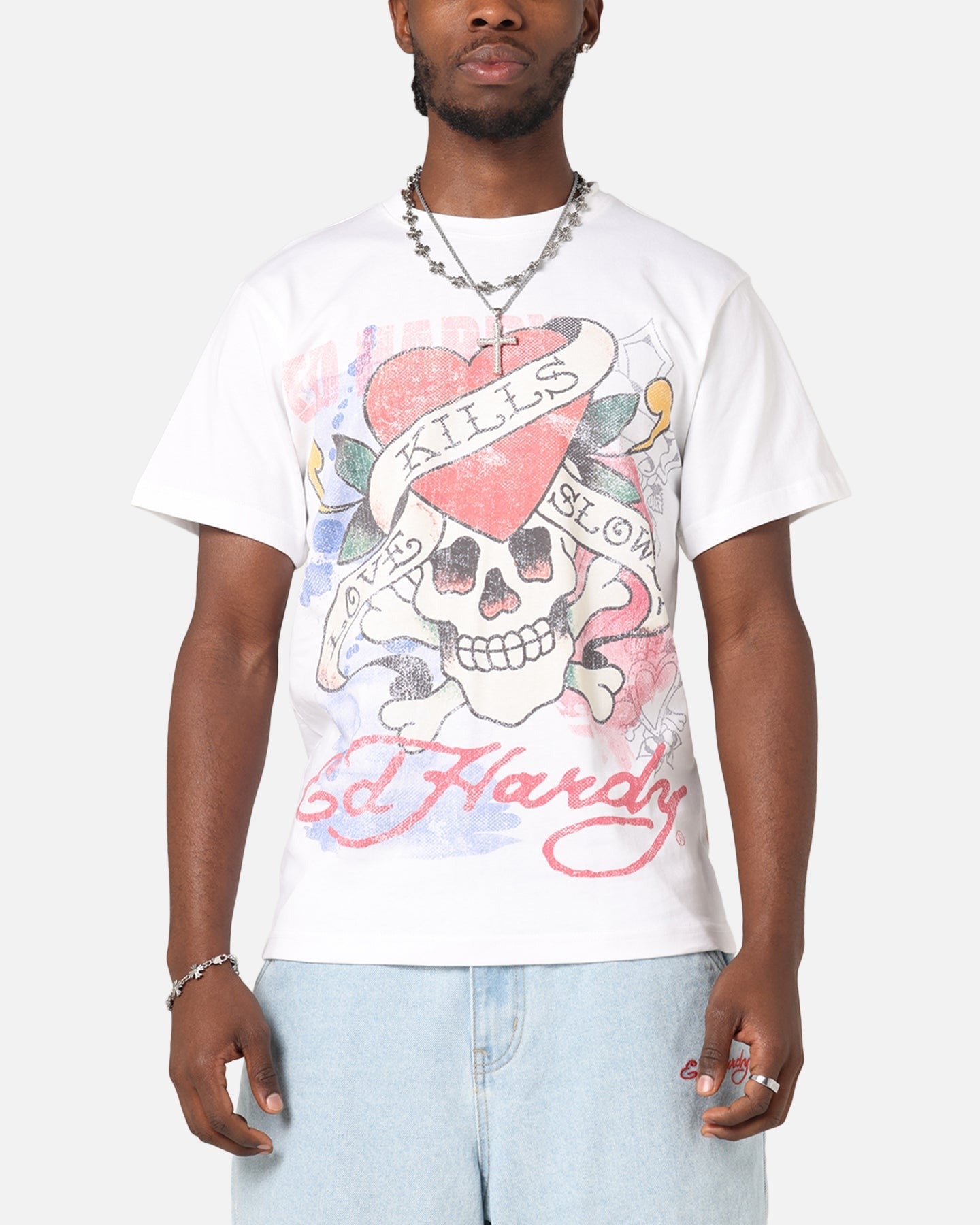 Ed Hardy Love Kills Slowly Vintage T-Shirt White
