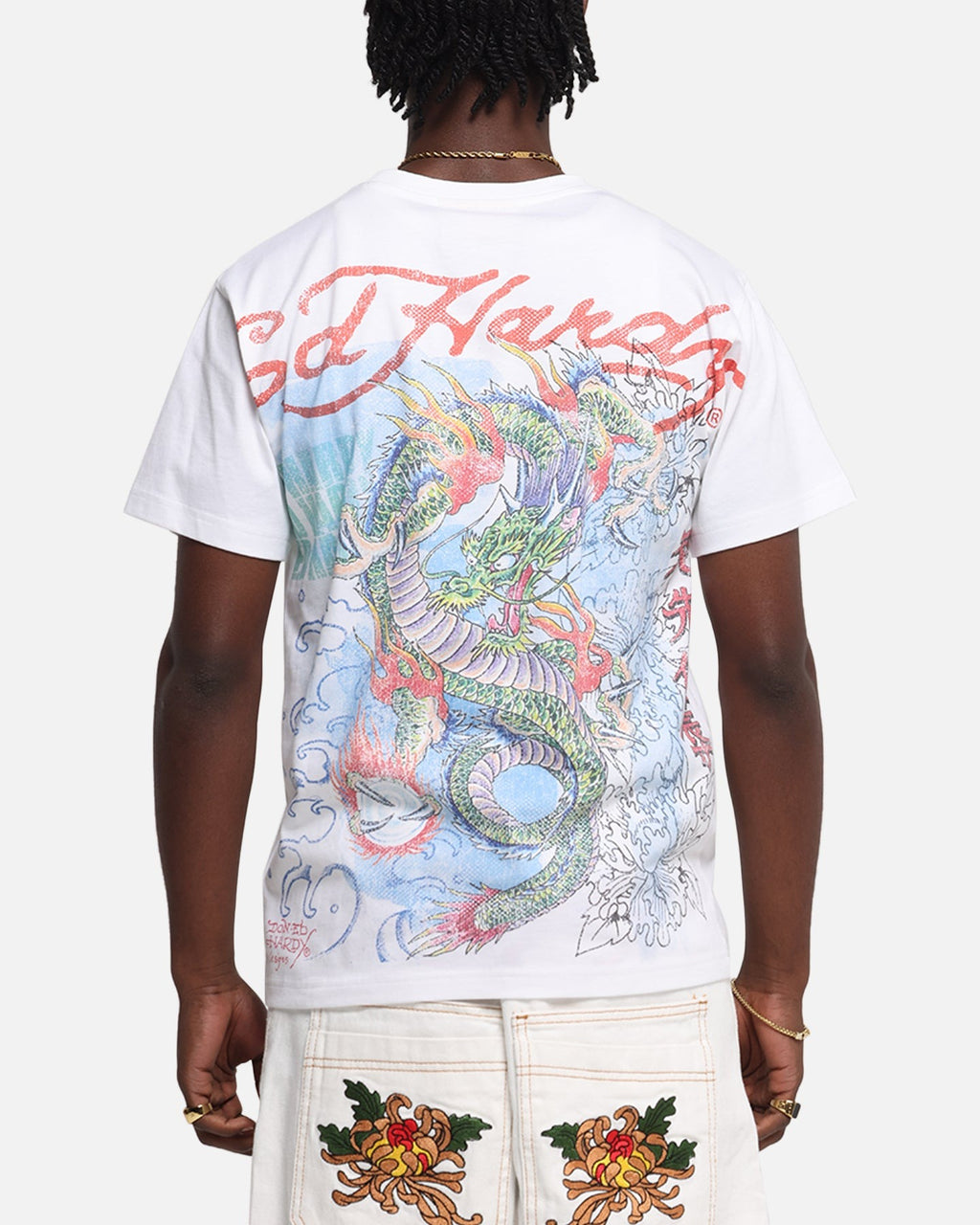 Ed Hardy Rising Dragon Vintage T-Shirt White