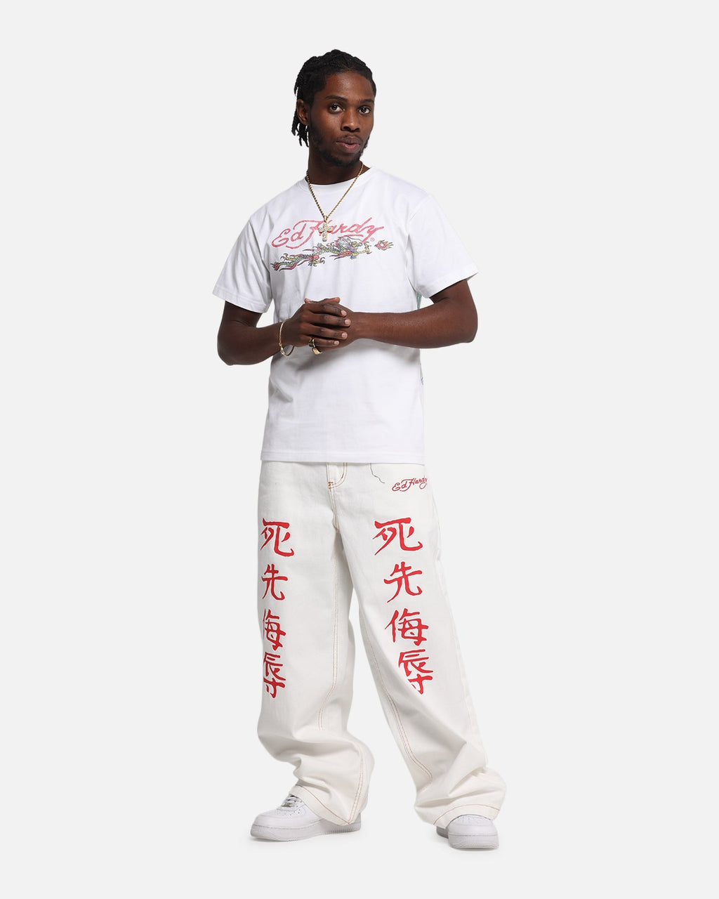 Ed Hardy Rising Dragon Vintage T-Shirt White