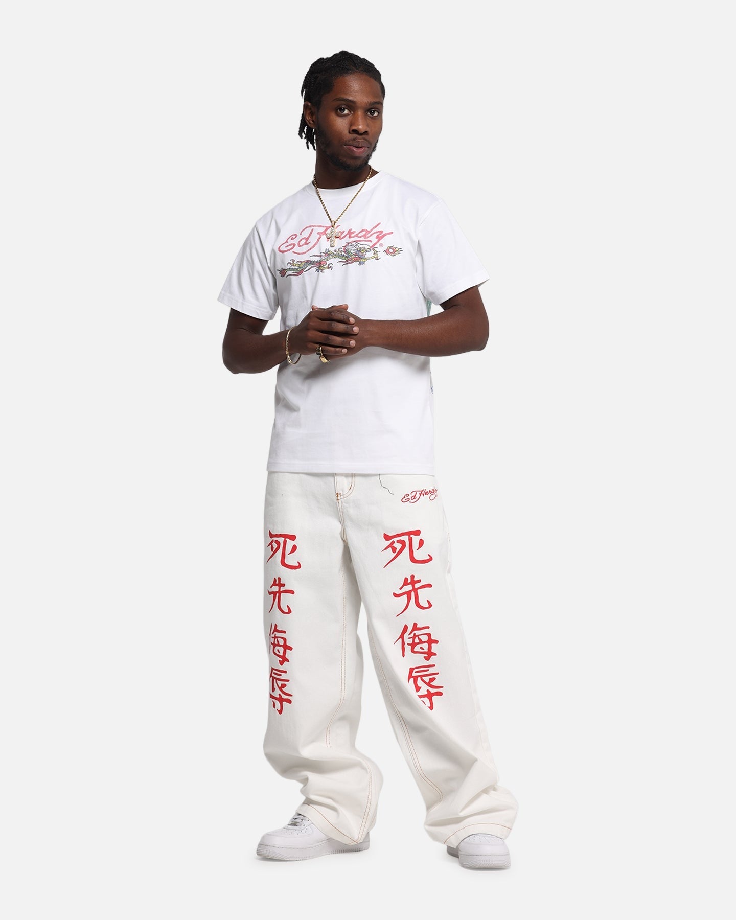 Ed Hardy Rising Dragon Vintage T-Shirt White