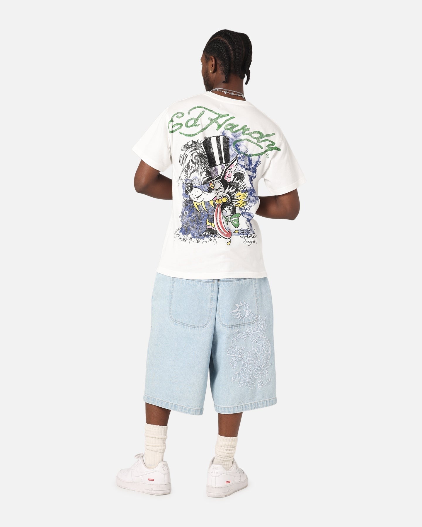 Ed Hardy Wolf Vintage T-Shirt Off White