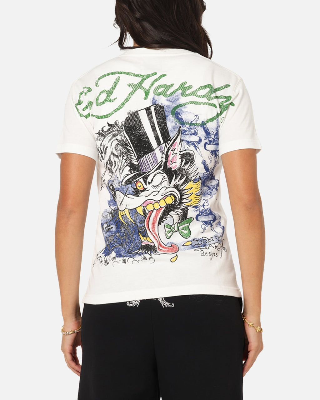Ed Hardy Wolf Vintage T-Shirt Off White Style001